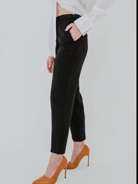 NWT THE FOLD EC1 ANKLE TROUSERS IN BLACK - 12 (L)